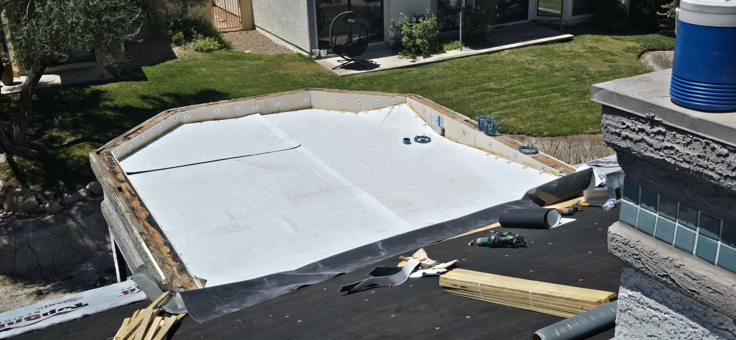 finished flat roof