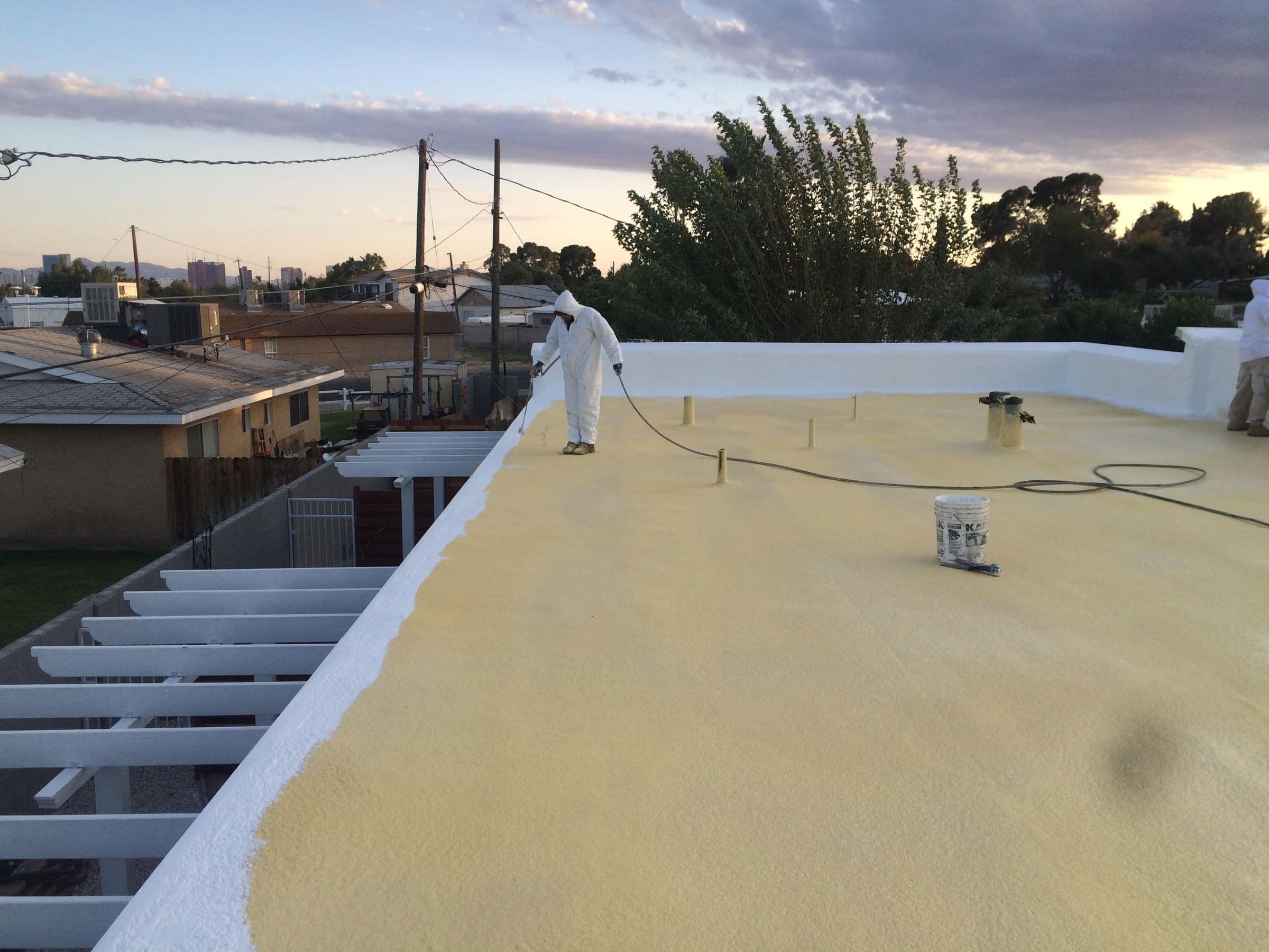 spraying foam