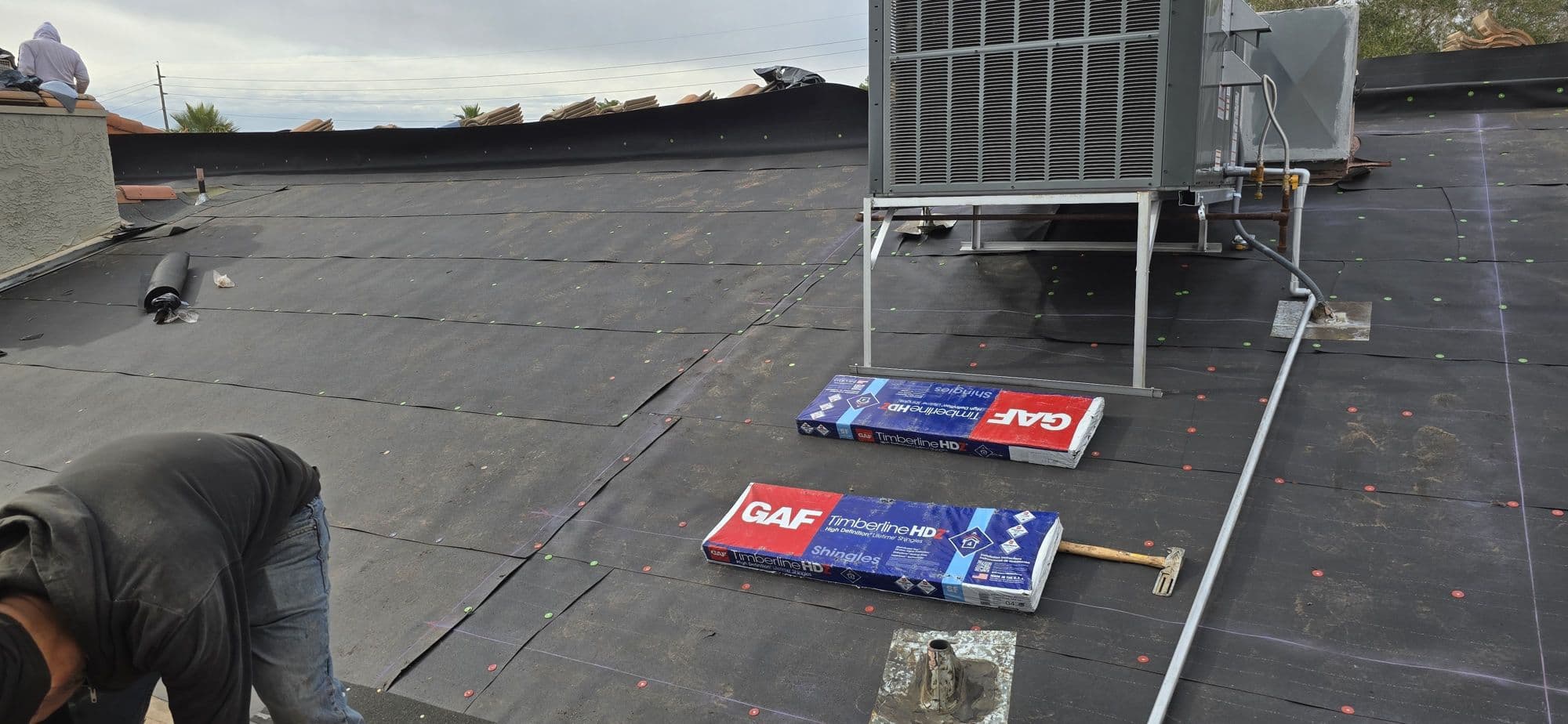 Flat roof, before the new roof goes on