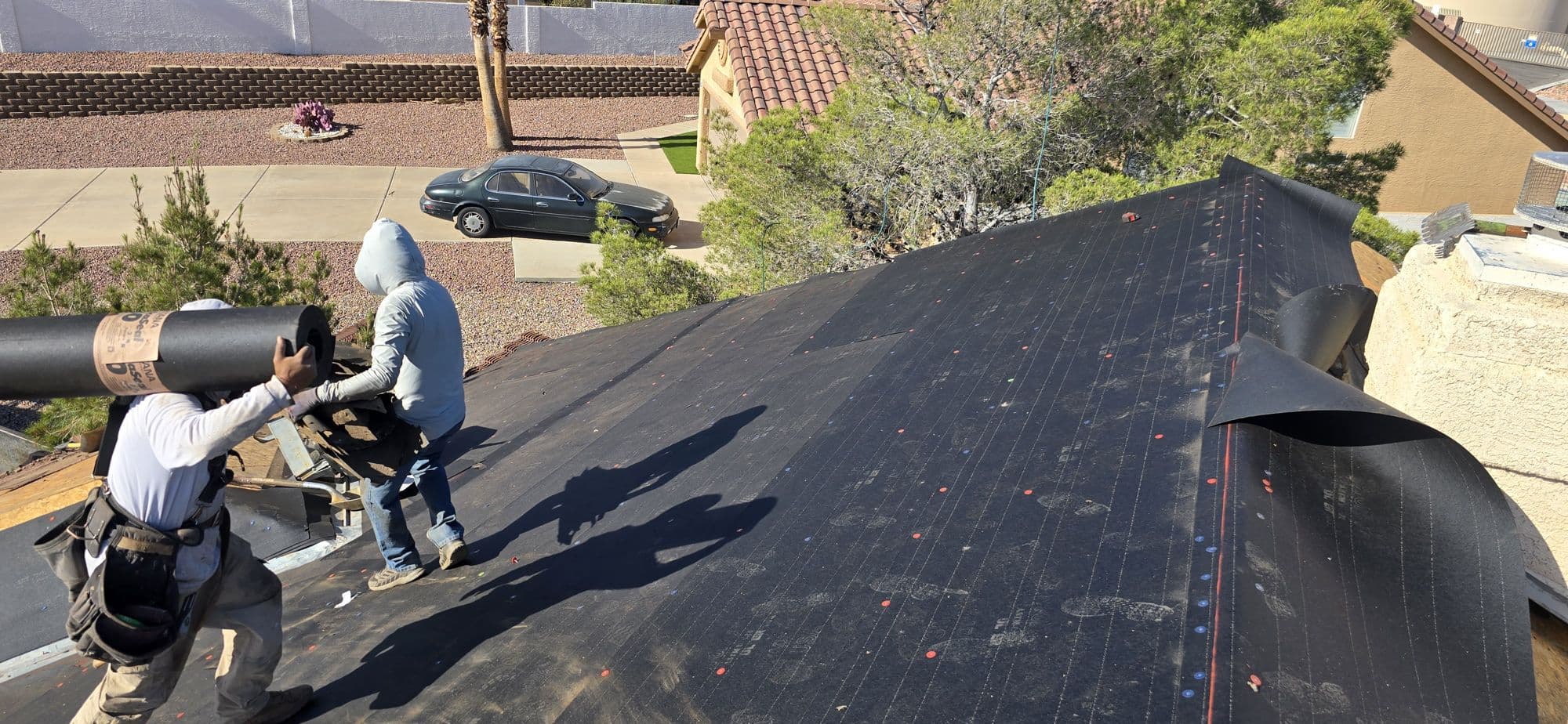 Tile roof, new underlayment