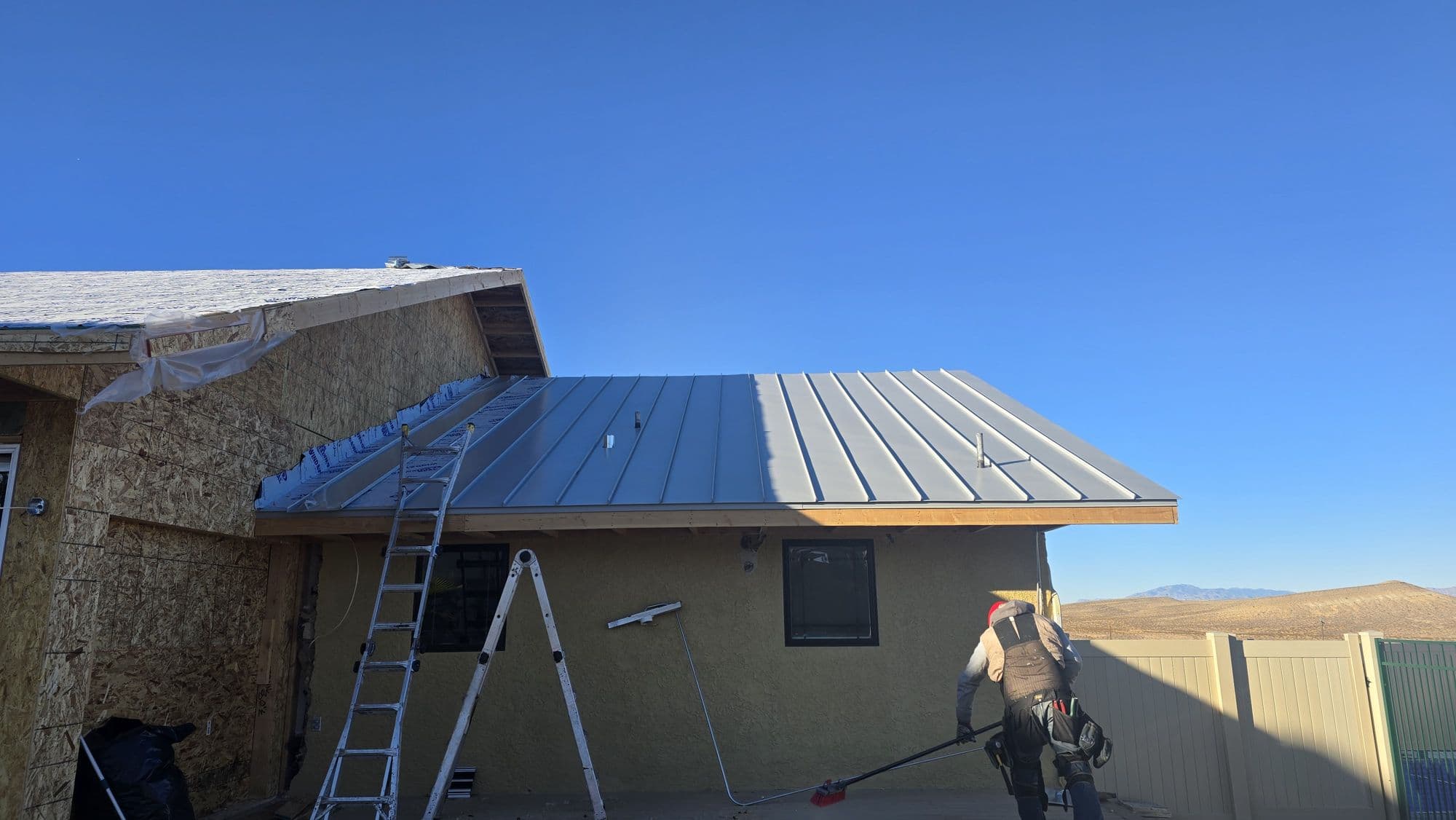 Metal roof and awning