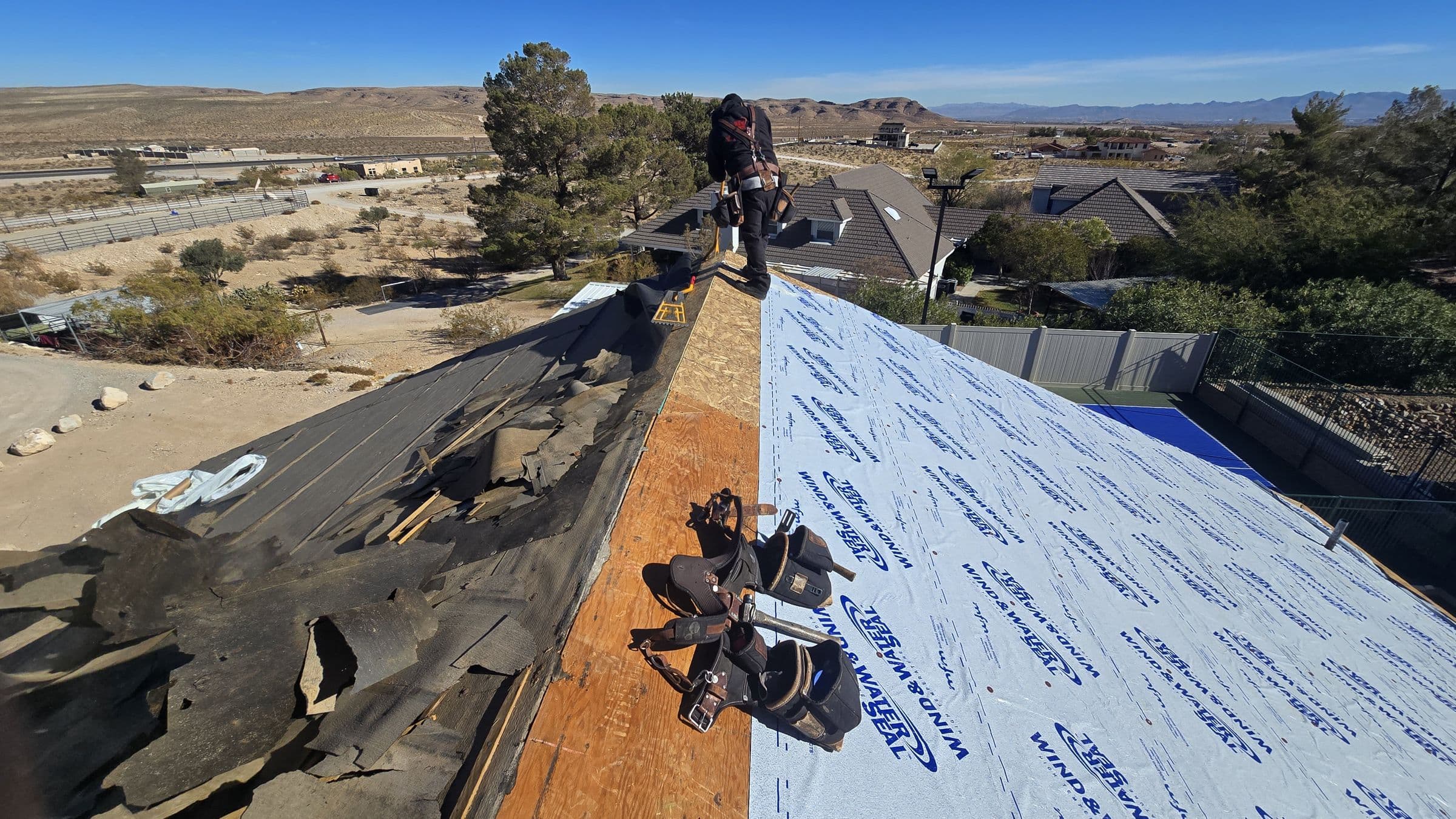 deck prepped for metal
