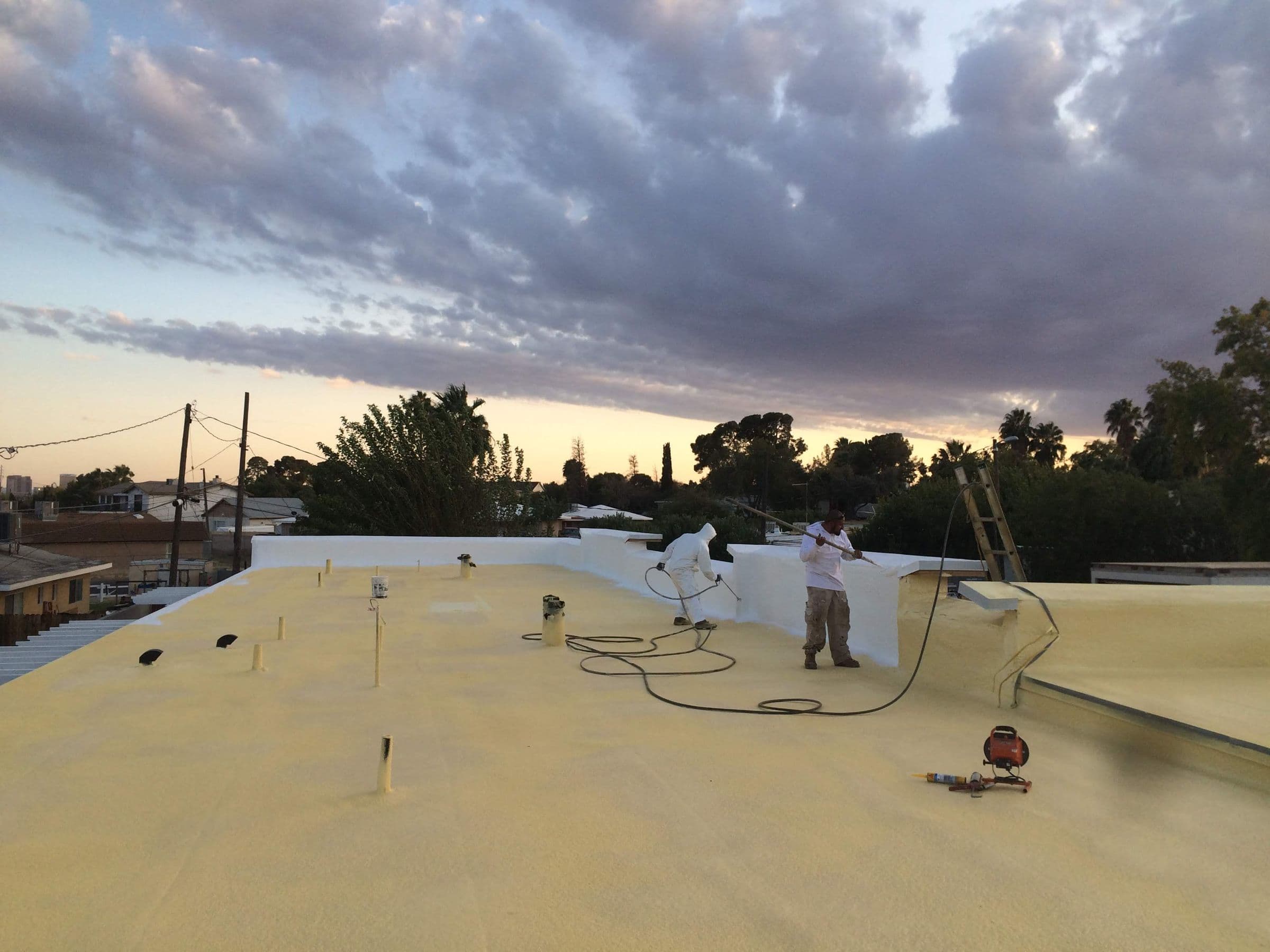 foam roof, wide shot