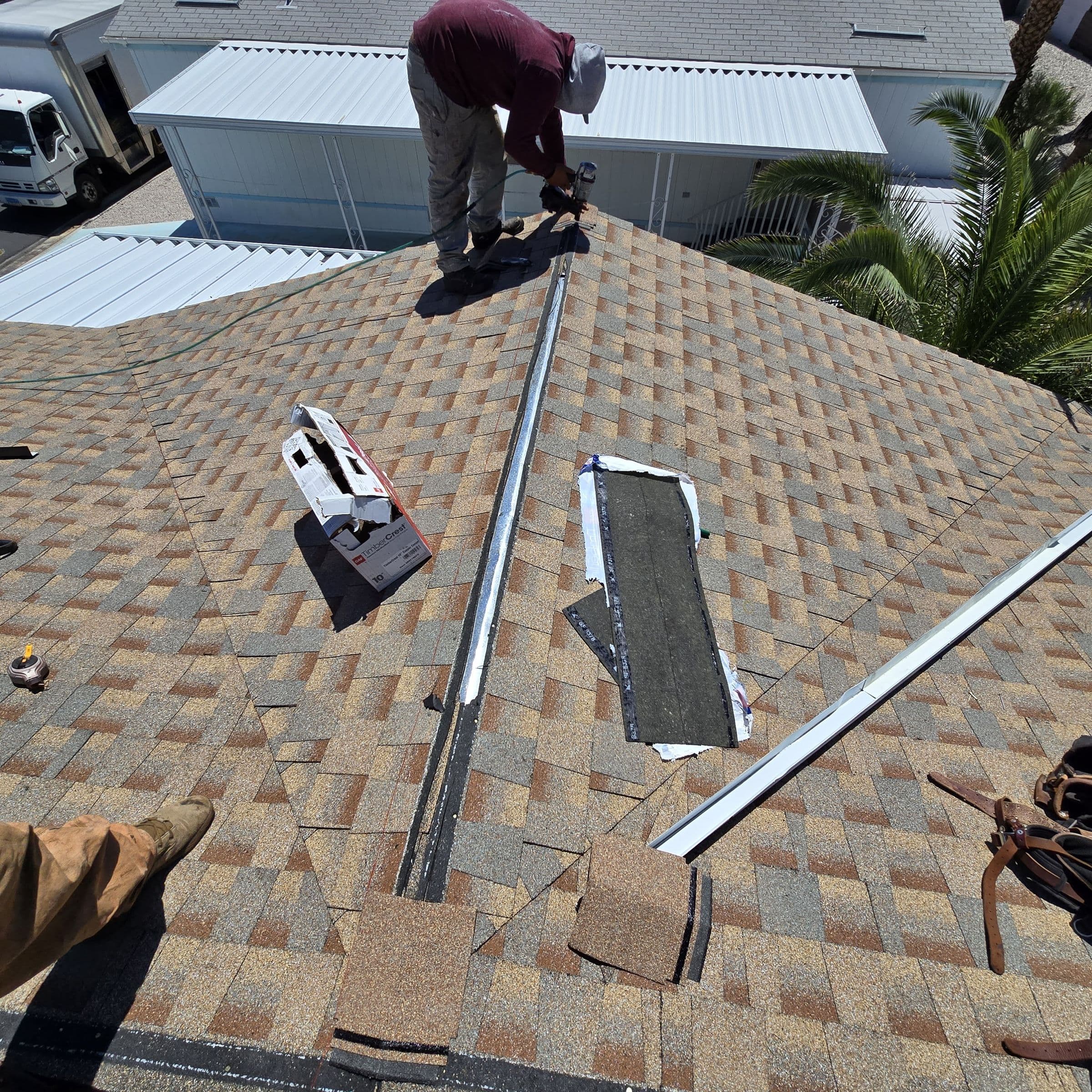 shingles going on